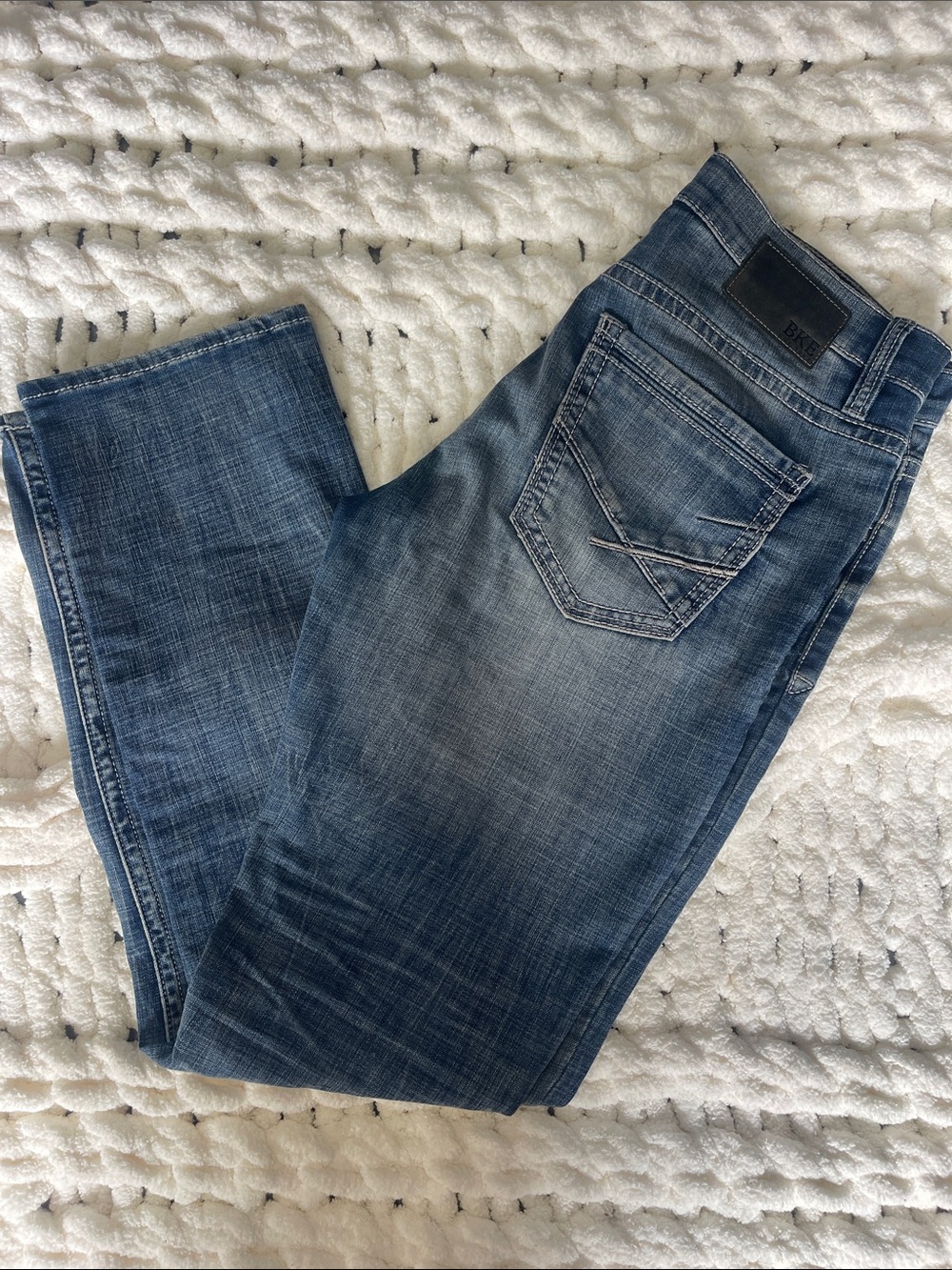 BKE Men's Size 33 Blue Denim Jeans - Classic Fade Wash